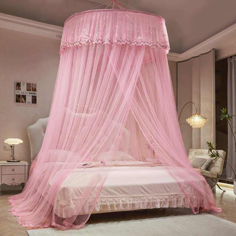 顶圆直径1.5米圆顶蚊帐公主床幔吊挂式吸顶免安装2米3加宽加大2.8