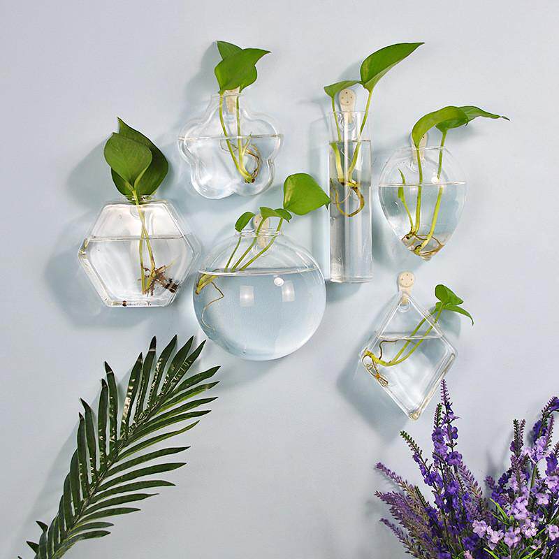 创意壁挂水培玻璃花瓶壁饰墙饰挂壁鱼缸卧室客厅店墙面花盆装饰品