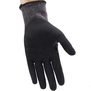 恒辉加钢丝5级耐切割防割手套防划伤防刮耐磨防滑黑色耐脏薄透气