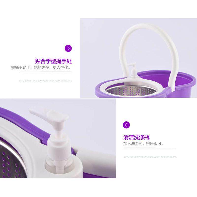 加厚旋转拖把桶不锈钢双驱动手压式懒人自动脱甩干家用墩布免手洗