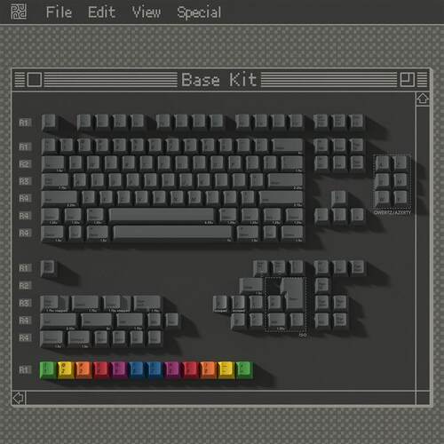 PBTfans 1984 Dark PBT复古mac热升华原厂高度客制化机械键盘键帽