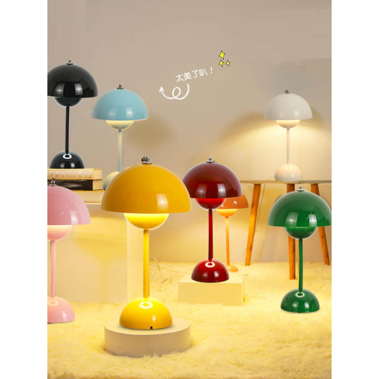 婚礼永恒灯花蕾台灯充电触摸可调光夜灯装饰气氛卧室婚礼房间床头