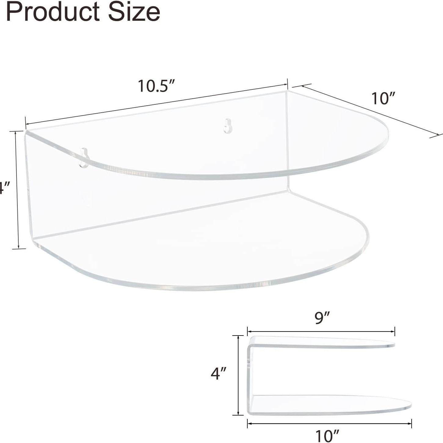 可浮动床头柜置物架一套2个装壁挂式透明亚克力收纳架书架