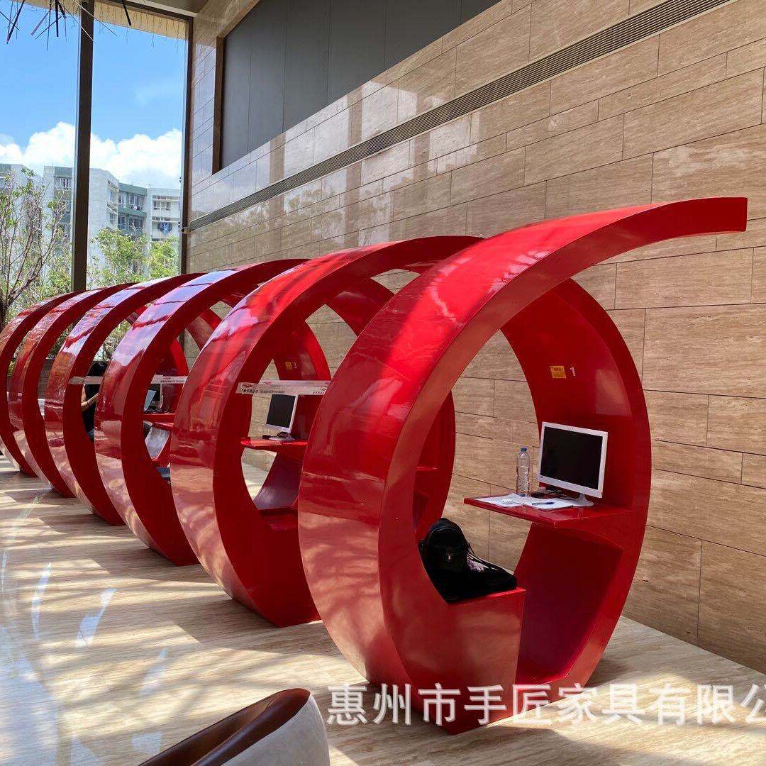现代简约设计玻璃钢环形休闲椅雕雕塑