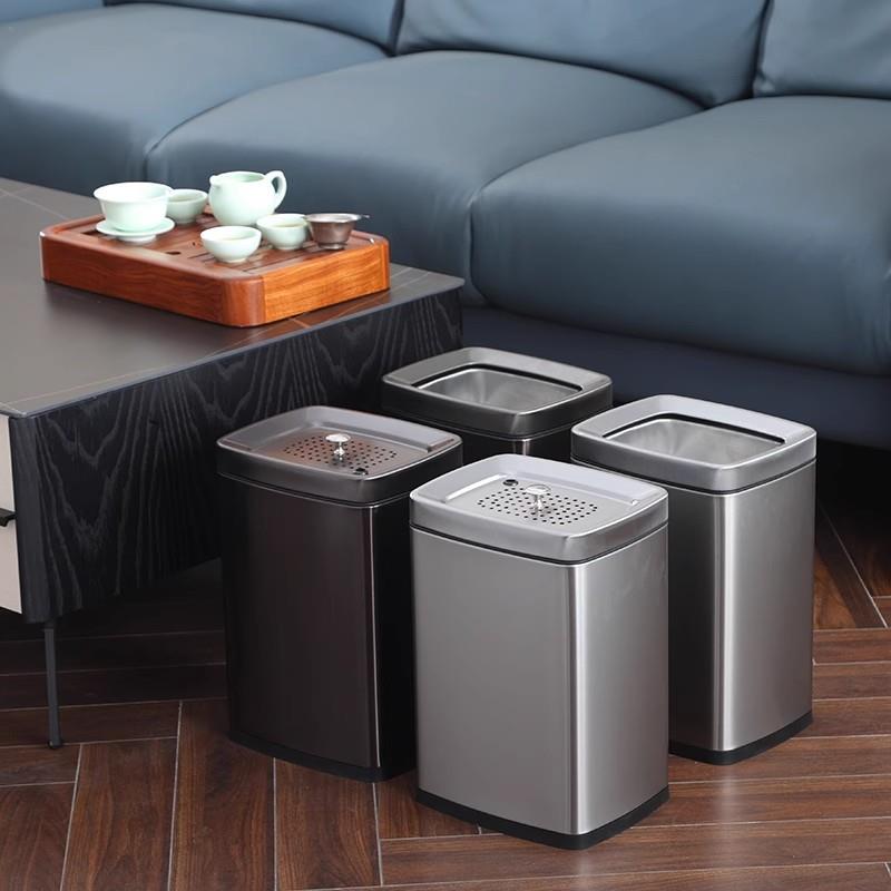不锈钢茶渣桶茶具配件污水过滤茶水桶方形小号轻奢茶几泡茶废水桶
