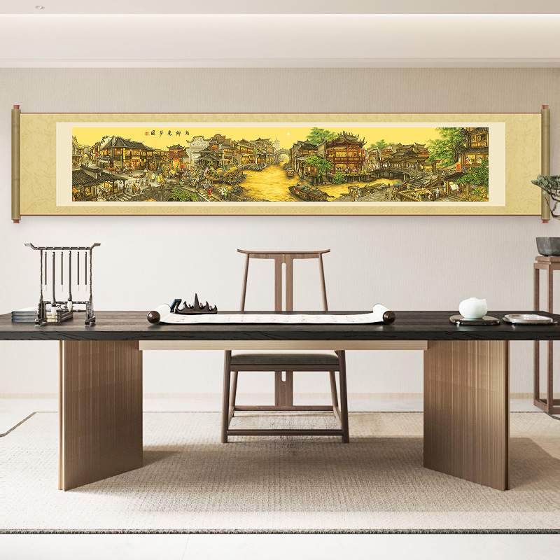 南乡旧梦图十字绣2023新款线绣高端大气客厅名画风景满绣手工刺绣