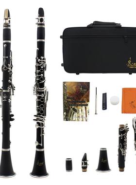 单簧管/黑管降Bb调高档黑色17键胶木镀镍专业演奏级吹奏乐器盒装