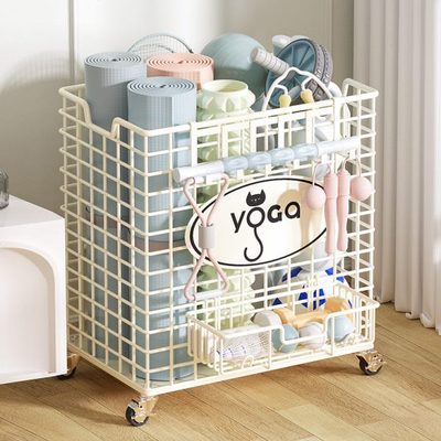 类体育用品收纳筐工具篮球健身器材运动家用收纳神器瑜伽垫置物架