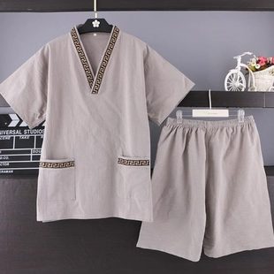 服足 桑拿汗蒸服洗浴大码 套装 中心定制款 服疗情侣睡衣浴纯棉女男士