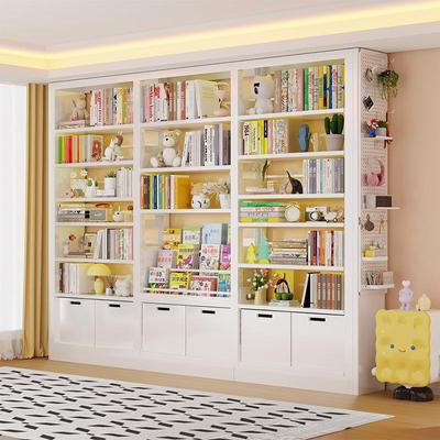 家用图书馆钢制书架落地置物架儿童书柜绘本架客厅简约铁艺储物架