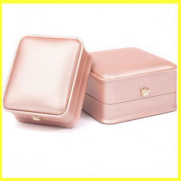 pu皮圆角求婚礼首饰戒指项链手镯吊坠珠宝收纳箱包装展示礼品盒子