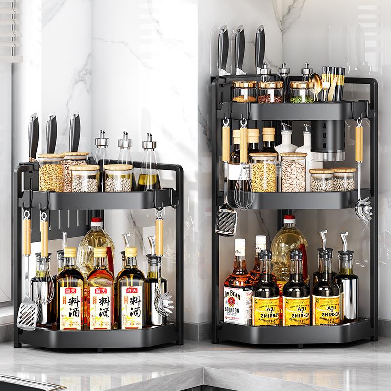 厨房角架调料调味品置物架免打孔壁挂三角架台面转角挂件收纳架子