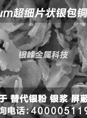 超细4um片状银包铜粉EMI导电粉体用导电漆屏蔽膜导电油墨替代银粉
