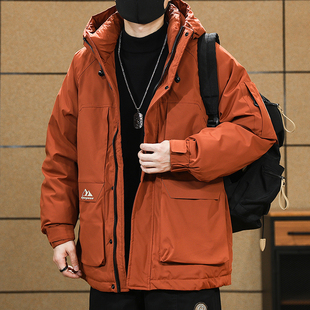 冬季中长款白鸭绒三防羽绒服男大码加厚保暖男士冲锋上衣外套男款