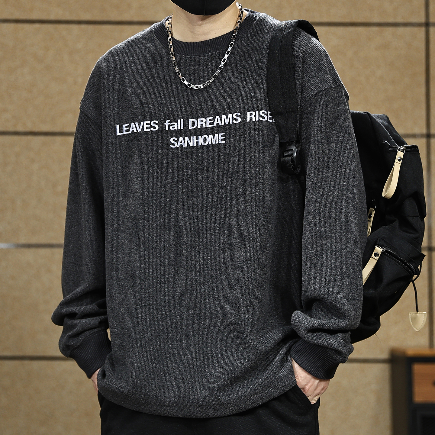 【美式潮牌字母印花卫衣男士】