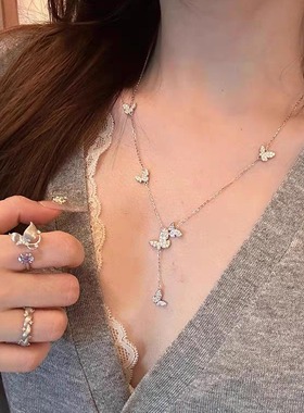 【外贸清仓】S925纯银蝴蝶项链女超仙气质个性百搭锁骨链时尚小清