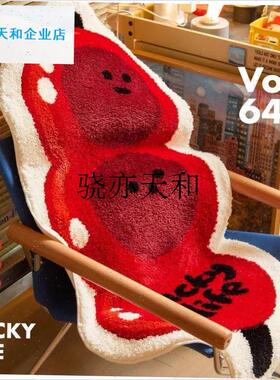 l糖葫芦地毯地垫新年红色可爱y床边毯结婚礼布置客厅卧室茶几毯子