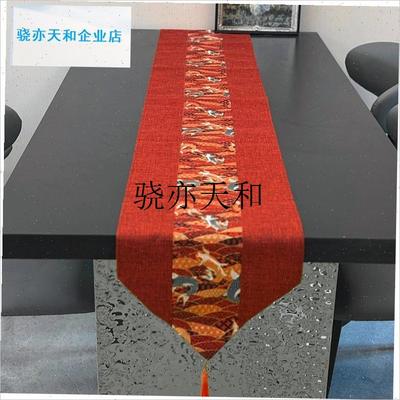 l婚桌旗新中式结婚布置婚房装饰喜庆红H色长条茶几桌布电视柜布艺