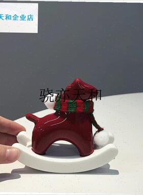 l色陶瓷小a马摆件马到成功摇摇马新年氛围布置装饰马年吉祥物礼物
