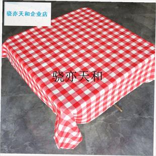l一次性桌布塑料加厚桌布格u子布100张饭厅酒店大排档圆桌方形餐