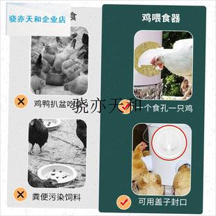 l鸡食槽自动喂食器家禽下料器y二合一防撒鸭鹅鸽饲料桶喂鸡食神器