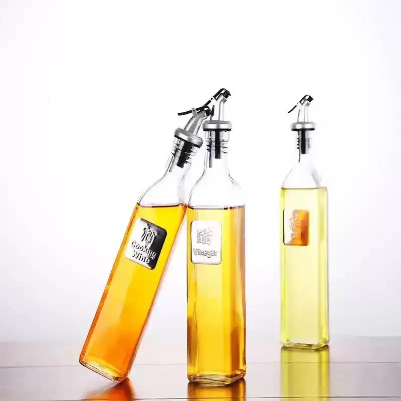 油壶装油瓶酱油瓶玻璃油罐调料瓶罐酱醋壶厨房防漏家用套装调味瓶
