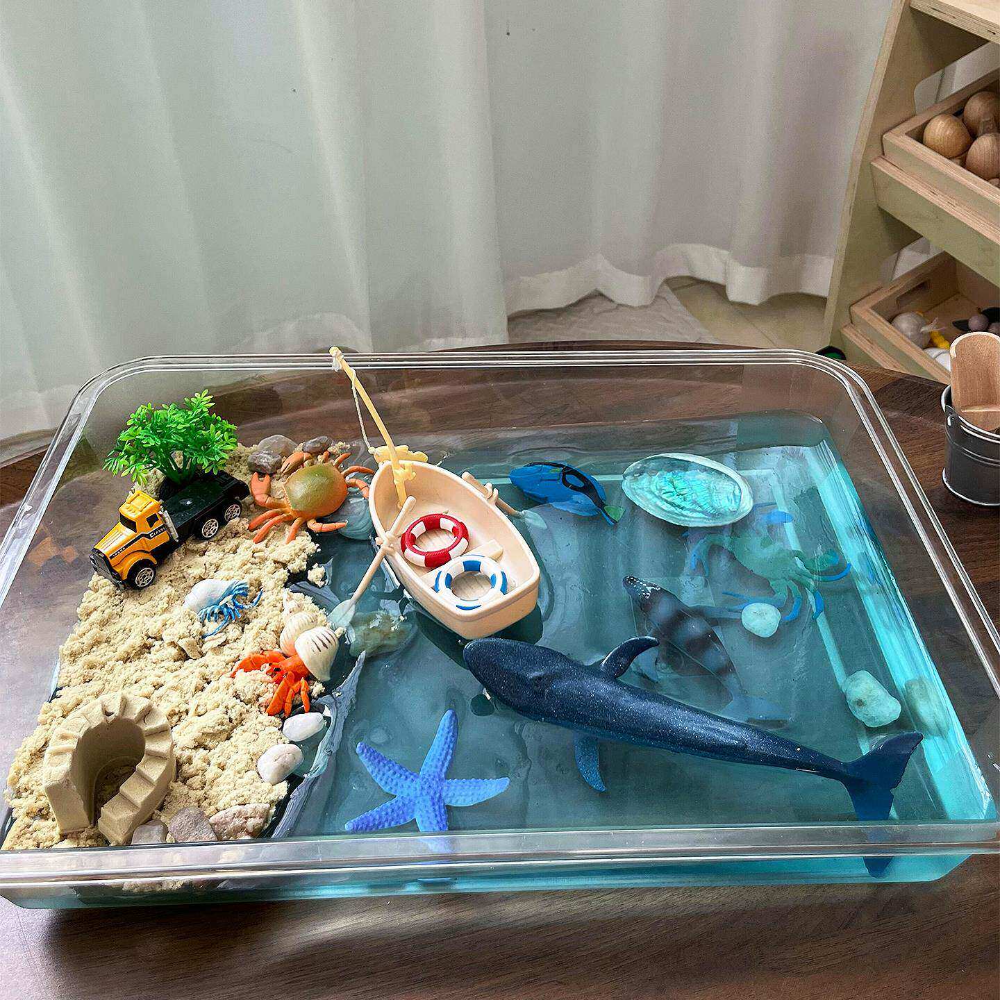 夏季玩水玩沙工具装备室内户外儿童宝宝感官盆折叠亲子互动益智