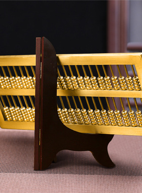 极速纯铜实心子玉算盘摆件采用古法铜雕阴刻技艺二十三Z挡实心纯