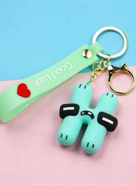 极速Funny Alpihabet Lore Keychain Cute 26 Initials Keyrings