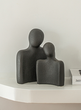 新品现代简约陶瓷抽象人物v摆件玄关酒柜新居礼品北欧艺术品创意