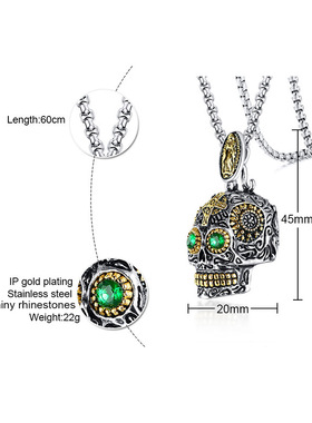 极速不锈钢镶钻母亲吊坠 男士骷髅头饰品G情人节生日礼物PN-1158