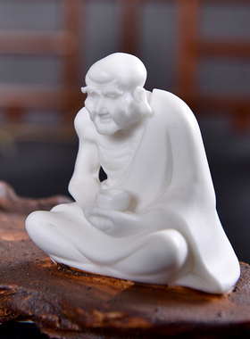 新品【停产d优惠】白瓷雕塑艺术品 客厅博古架摆件/静坐罗汉