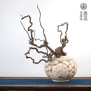 极速仿古白瓷手工刻花陶罐复古C大号花瓶客厅仿宋插花装饰摆件