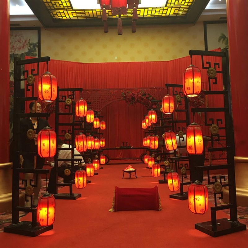 极速定制新款婚庆道具中式路引婚礼舞台布置M中国风T台装饰摆件灯