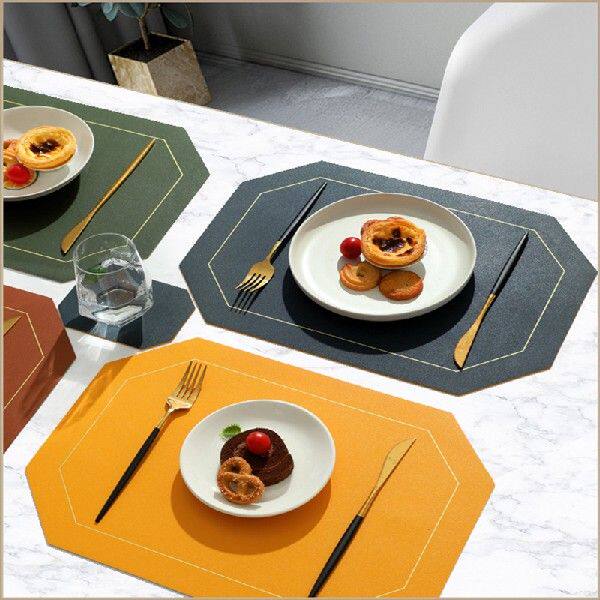 新品Double-layer Leather TableA Mat Nordic Heat-proof Placem