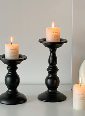 新品复古烛台香薰蜡烛美式v浪漫摆件蜡烛台餐桌装饰品家用烛光晚