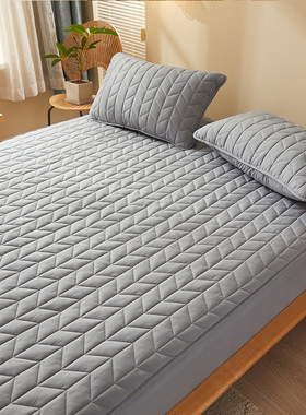 极速绗缝床笠f单件夹棉加厚席梦思床垫保护套防滑酒店床罩全包防