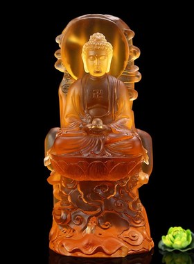 极速宝成b佛具古法琉璃释迦摩尼佛像释迦牟尼佛华严三圣释迦佛供