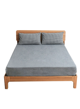 极速又妈优选 水洗棉床笠1.5米1.2米单人床床罩日式简约X纯色1.8