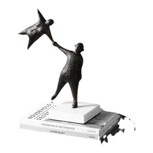 新品抽象人物小人拉手雕塑摆件艺术创意客厅电W视柜玄关桌面