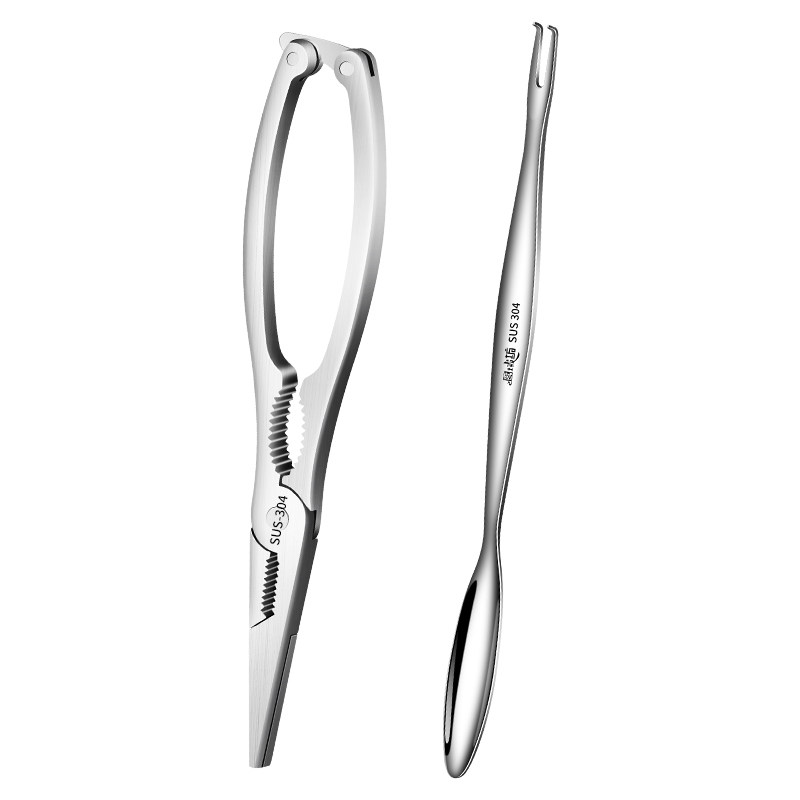 新品德国304不锈钢吃蟹工w具家用蟹八件螃蟹专用神器大闸蟹钳夹子