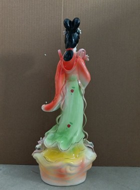 极速陶瓷何仙姑神n像16寸仙女神像八仙过海佛像家居摆件