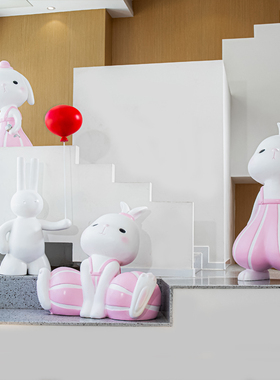 极速玻璃纤维h卡通兔子动物雕塑酒店会所大堂橱窗软装饰别墅庭院