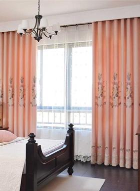 极速窗简约欧式绿色帘芙妮客花厅豪华窗帘窗幔刺绣T遮雪光781卧室