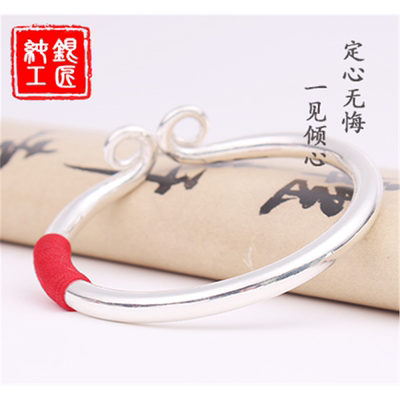 足银999纯手镯紧箍咒情侣