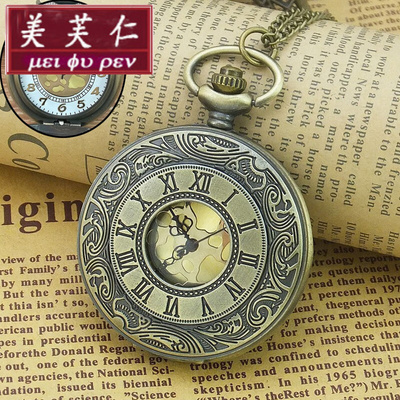 翻盖怀表复古机械可放照片定制男款学生女孩儿童项链电子老