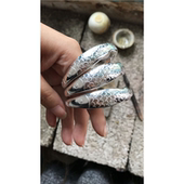 手工鱼形年年有余银手镯足银999纯银手镯女款 实心定制饰品雪花银