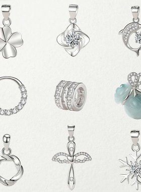 925纯银吊坠999四叶草项链女颗单坠不含链小众配饰银饰品