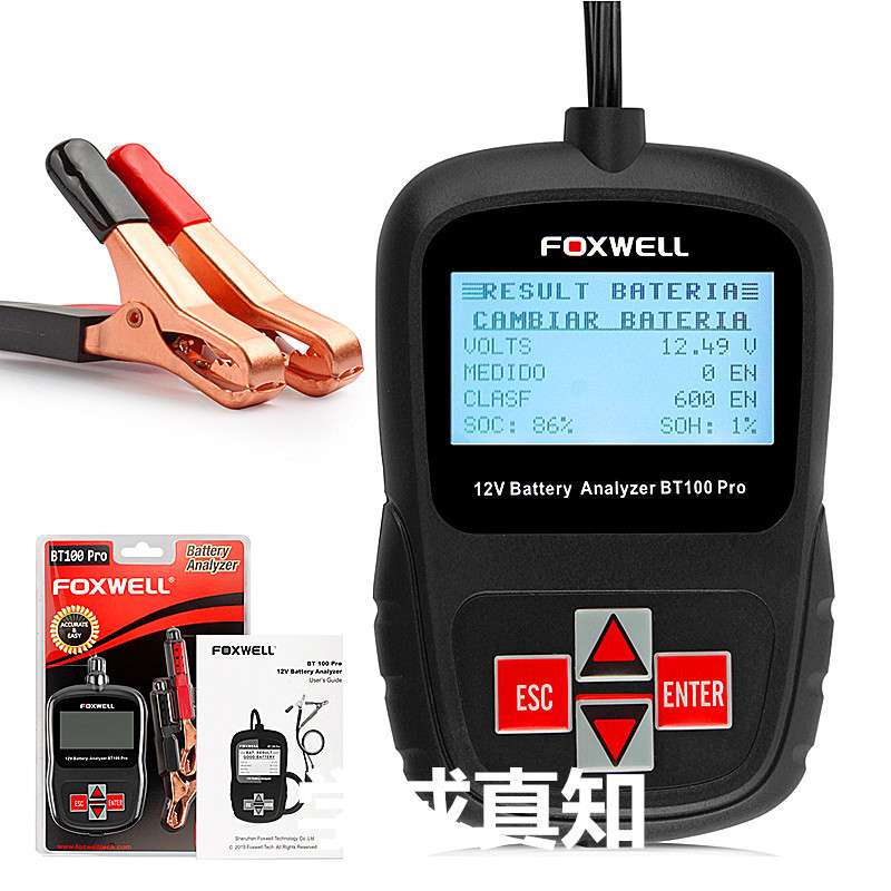 FOXWELL BT100 PRO 12V Battery Tester for Flooded, AGM, GEL