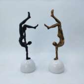 创意家居办公室书房金属装 饰品摆设现代简约时尚 运动体操人物摆件